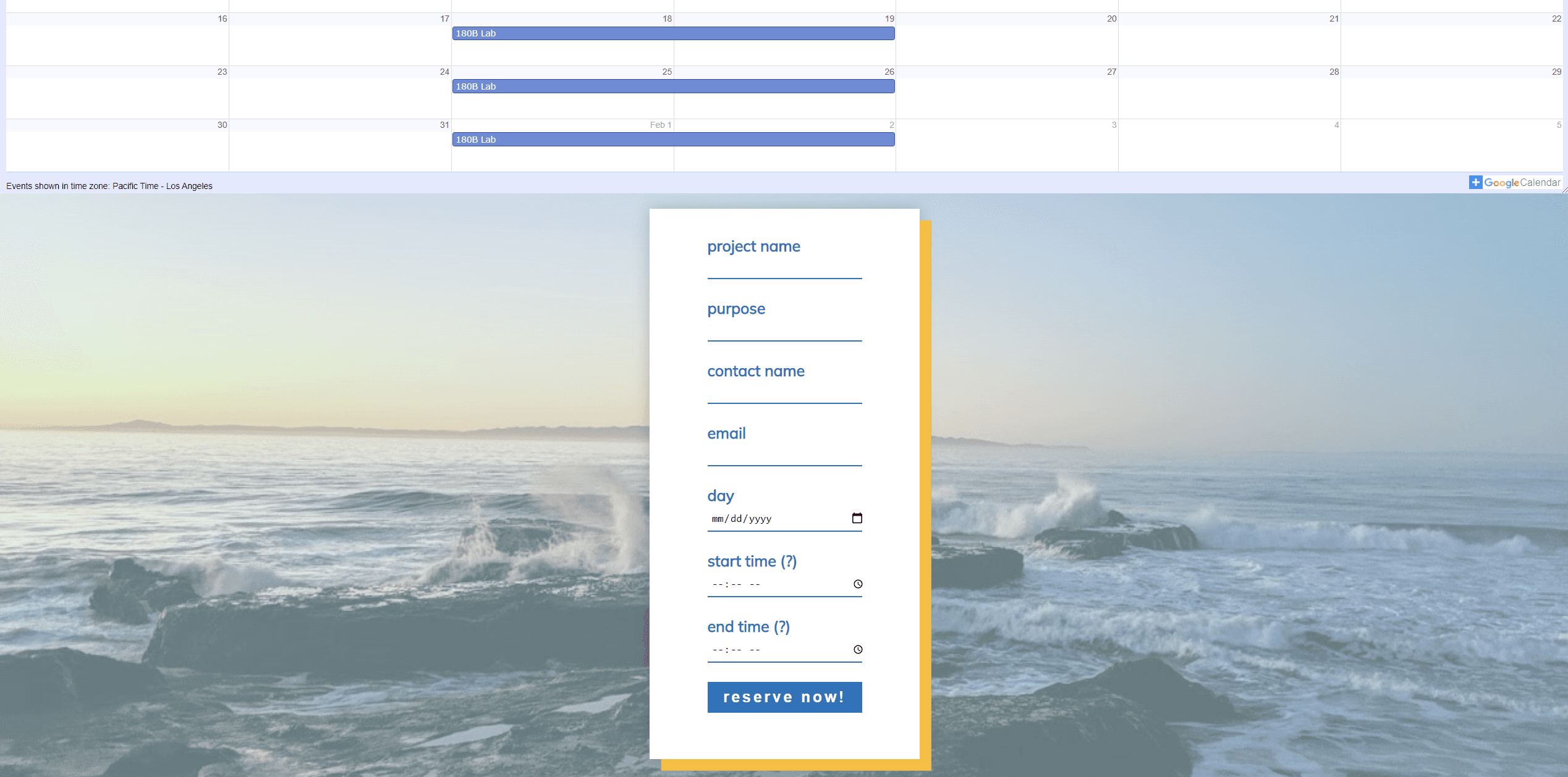 UCSB AIChE Lab Reservation/Registration